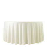 Fire Retardant Scuba Tablecloth – 120inch Round Ivory, Wrinkle Free, Stain Resistant