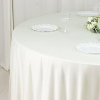 Décor Ideas Using a 120" Round Ivory Scuba Tablecloth