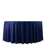 Fire Retardant Scuba Tablecloth – 120inch Round Navy Blue, Wrinkle Free, Stain Resistant