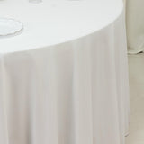Fire Retardant Scuba Tablecloth – 120inch Round White, Wrinkle Free, Stain Resistant, Seamless