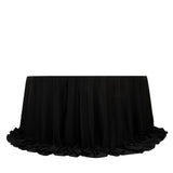 Fire Retardant Scuba Tablecloth – 132inch Round Black, Wrinkle Free, Stain Resistant