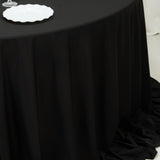 Fire Retardant Scuba Tablecloth – 132inch Round Black, Wrinkle Free, Stain Resistant, Seamless