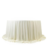 Fire Retardant Scuba Tablecloth – 132inch Round Ivory, Wrinkle Free, Stain Resistant