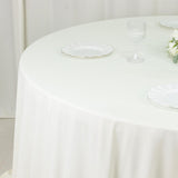 Fire Retardant Scuba Tablecloth – 132inch Round Ivory, Wrinkle Free, Stain Resistant, Seamless