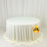 Fire Retardant Scuba Tablecloth – 132inch Round Ivory, Wrinkle Free, Stain Resistant, Seamless