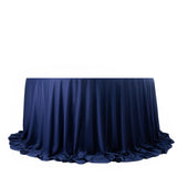 Fire Retardant Scuba Tablecloth – 132inch Round Navy Blue, Wrinkle Free, Stain Resistant