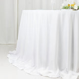Fire Retardant Scuba Tablecloth – 132inch Round White, Wrinkle Free, Stain Resistant, Seamless