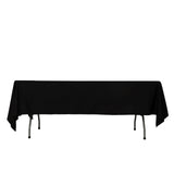 Fire Retardant Scuba Tablecloth – 60x102inch Rectangle Black Wrinkle Free Stain Resistant Polyester