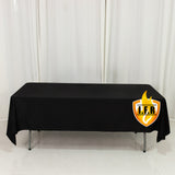 Fire Retardant Scuba Tablecloth – 60x102inch Rectangle Black Wrinkle Free Stain Resistant Polyester