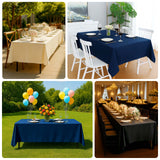 Fire Retardant Scuba Tablecloth – 60x102inch Rectangle Ivory Wrinkle Free Stain Resistant Polyester