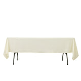 Fire Retardant Scuba Tablecloth – 60x102inch Rectangle Ivory Wrinkle Free Stain Resistant Polyester