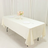 Fire Retardant Scuba Tablecloth – 60x102inch Rectangle Ivory Wrinkle Free Stain Resistant Polyester