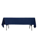Fire Retardant Scuba Tablecloth – 60x102inch Rectangle Navy Blue Wrinkle Free Stain Resistant