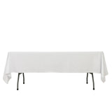 Fire Retardant Scuba Tablecloth – 60x102inch Rectangle White Wrinkle Free Stain Resistant Polyester