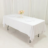 Fire Retardant Scuba Tablecloth – 60x102inch Rectangle White Wrinkle Free Stain Resistant Polyester