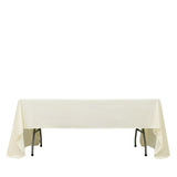 Fire Retardant Scuba Tablecloth 60x126inch Rectangle Ivory Wrinkle Free Stain Resistant Polyester