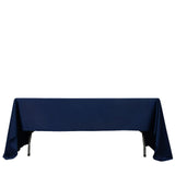Fire Retardant Scuba Tablecloth – 60x126inch Rectangle Navy Blue, Wrinkle Free, Stain Resistant