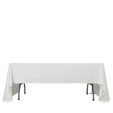 Fire Retardant Scuba Tablecloth 60x126inch Rectangle White Wrinkle Free Stain Resistant Polyester