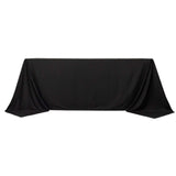 Fire Retardant Scuba Tablecloth 90x132inch Rectangle Black Wrinkle Free Stain Resistant Seamless