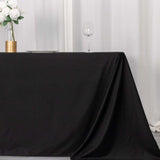 Fire Retardant Scuba Tablecloth 90x132inch Rectangle Black Wrinkle Free Stain Resistant Seamless