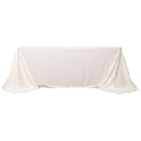 Fire Retardant Scuba Tablecloth 90x132inch Rectangle Ivory Wrinkle Free Stain Resistant Seamless