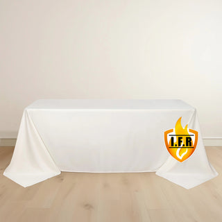Ivory Fire Retardant Scuba Polyester Tablecloth 90"x132" Rectangular