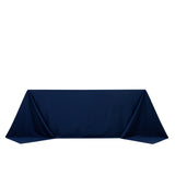Fire Retardant Scuba Tablecloth 90x132inch Rectangle Navy Blue Wrinkle Free Stain Resistant