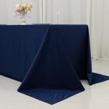 Fire Retardant Scuba Tablecloth 90x132inch Rectangle Navy Blue Wrinkle Free Stain Resistant