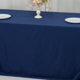 Fire Retardant Scuba Tablecloth 90x132inch Rectangle Navy Blue Wrinkle Free Stain Resistant