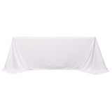 Fire Retardant Scuba Tablecloth 90x132inch Rectangle White Wrinkle Free Stain Resistant Seamless