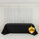 Fire Retardant Scuba Tablecloth – 90x156inch Rectangle Black Wrinkle Free Stain Resistant Seamless
