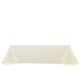 Fire Retardant Scuba Tablecloth – 90x156inch Rectangle Ivory Wrinkle Free Stain Resistant Seamless