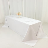 Fire Retardant Scuba Tablecloth – 90x156inch Rectangle White Wrinkle Free Stain Resistant Seamless