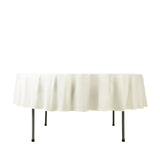 White round tablecloth on table cutout