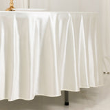 108inch Shimmer Pearl White Premium Scuba Round Tablecloth, Wrinkle Free Polyester Tablecloth