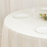 108inch Shimmer Pearl White Premium Scuba Round Tablecloth, Wrinkle Free Polyester Tablecloth