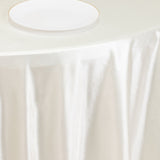 108inch Shimmer Pearl White Premium Scuba Round Tablecloth, Wrinkle Free Polyester Tablecloth