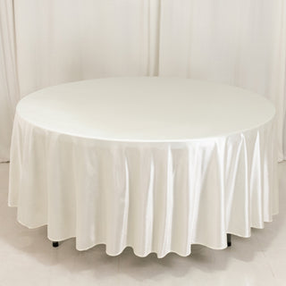 <h3 style="margin-left:0px;"><strong>Radiant Shimmer Pearl White Scuba Round Tablecloth 108"</strong>