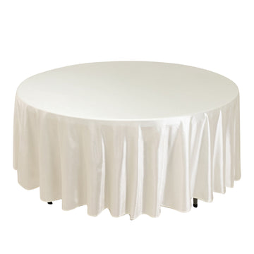 Premium Scuba Round 108" Tablecloth Shimmering Pearl - Wrinkle Free & Stain Resistant Table Cover