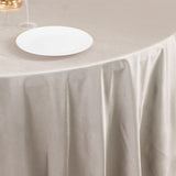 108inch Shimmer Silver Premium Scuba Round Tablecloth, Wrinkle Free Seamless Polyester Tablecloth