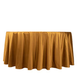 120inch Shimmer Gold Premium Scuba Round Tablecloth, Seamless Polyester Tablecloth