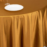 120inch Shimmer Gold Premium Scuba Round Tablecloth, Seamless Polyester Tablecloth