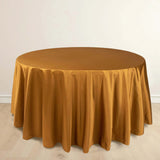 120inch Shimmer Gold Premium Scuba Round Tablecloth, Seamless Polyester Tablecloth