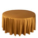 120inch Shimmer Gold Premium Scuba Round Tablecloth, Seamless Polyester Tablecloth