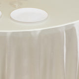 120inch Shimmer Pearl White Premium Scuba Round Tablecloth, Wrinkle Free Seamless