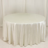 120inch Shimmer Pearl White Premium Scuba Round Tablecloth, Wrinkle Free Seamless