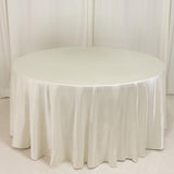 120inch Shimmer Pearl White Premium Scuba Round Tablecloth, Wrinkle Free Seamless