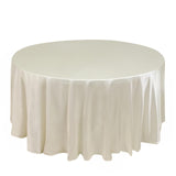 120inch Shimmer Pearl White Premium Scuba Round Tablecloth, Wrinkle Free Seamless