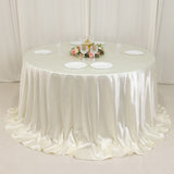 132 Shimmer Pearl White Premium Scuba Round Tablecloth, Wrinkle Free Seamless Polyester