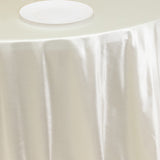 132 Shimmer Pearl White Premium Scuba Round Tablecloth, Wrinkle Free Seamless Polyester